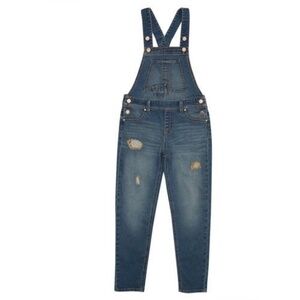 Jordache Girls Overall Gold Patch Blue Size XL (14/16)